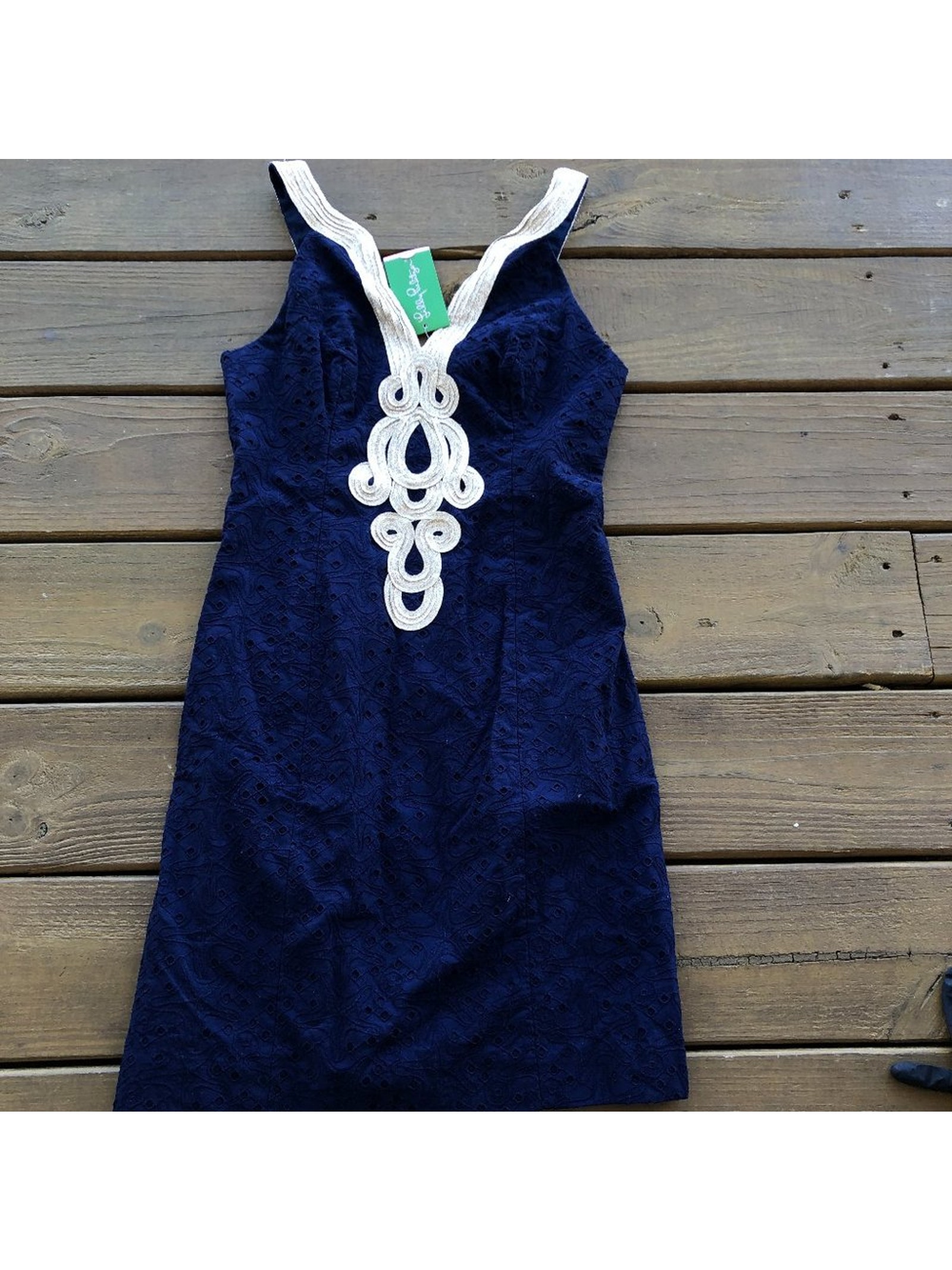 Nwt Lilly Pulitzer Emery Shift Starfish Eyelet Dress Navy